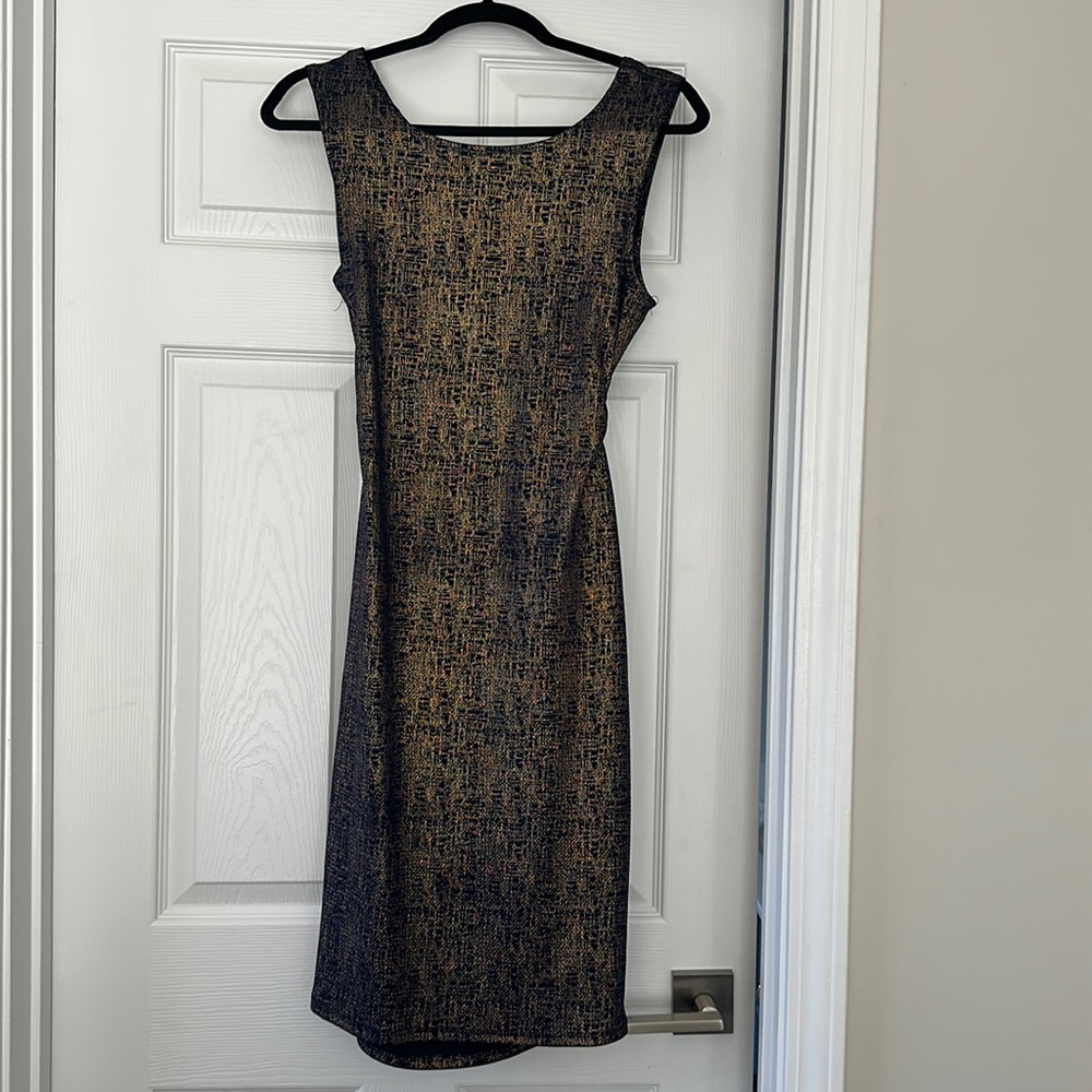 Navy and gold dress